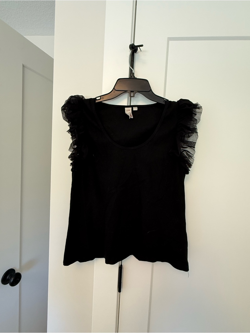 Dollcake Black Ruffle Sleeve Tank Top